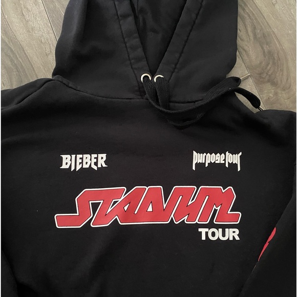 JUSTIN BEIBER PURPOSE TOUR STADIUM TOUR CROPPED HOODIE - Picture 6 of 6